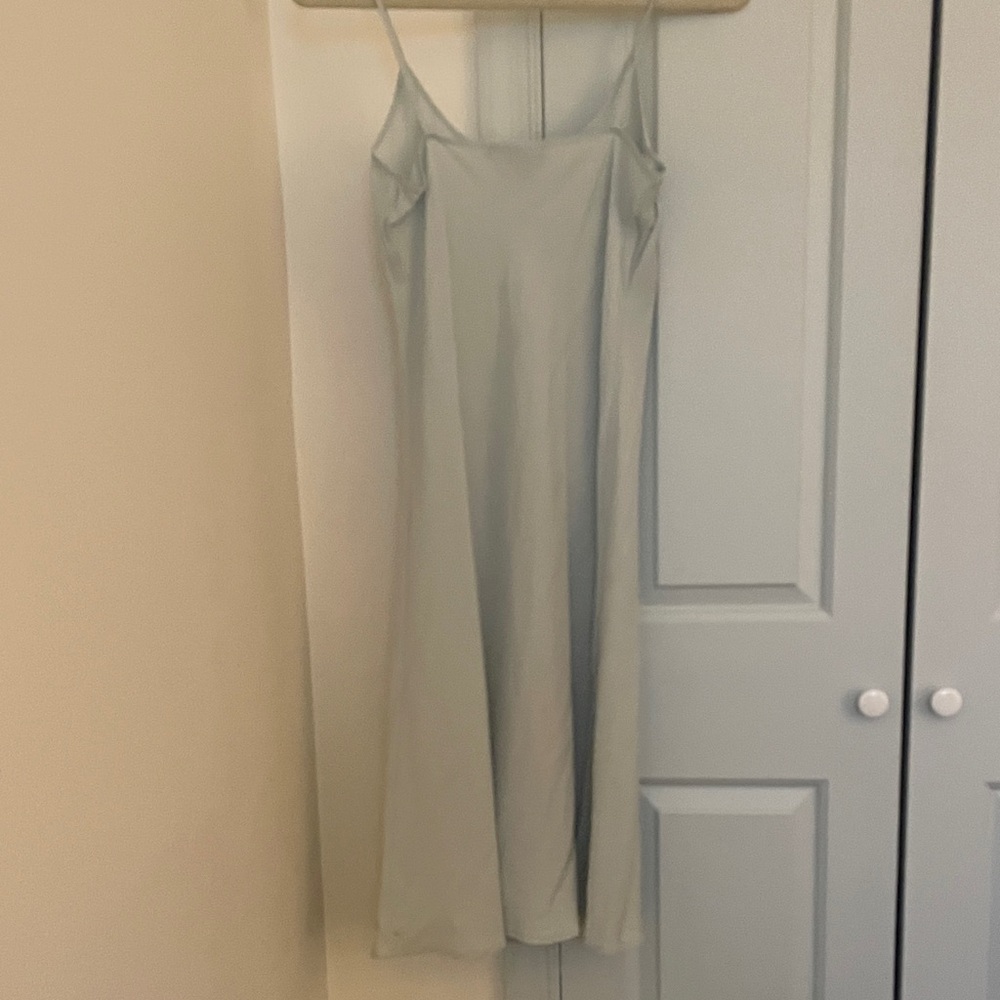 Ralph Lauren Blue Label Silk Short Sleeve Fitted Midi Dress Dusty Blue - Medium - Picture 6 of 16